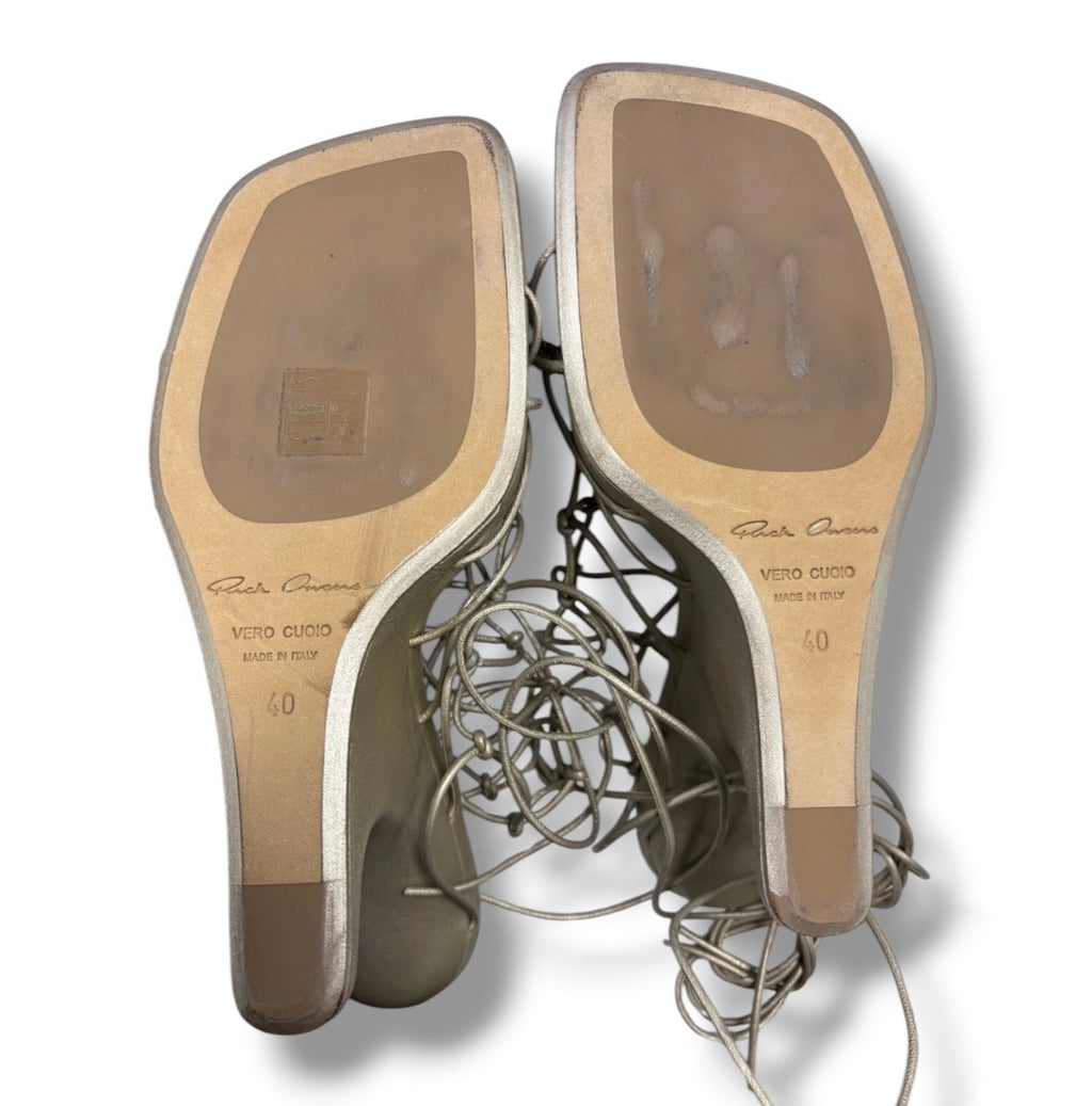 Rick Owens Web Cantilever Knotted Wedge - Size 40 - Excellent Condition