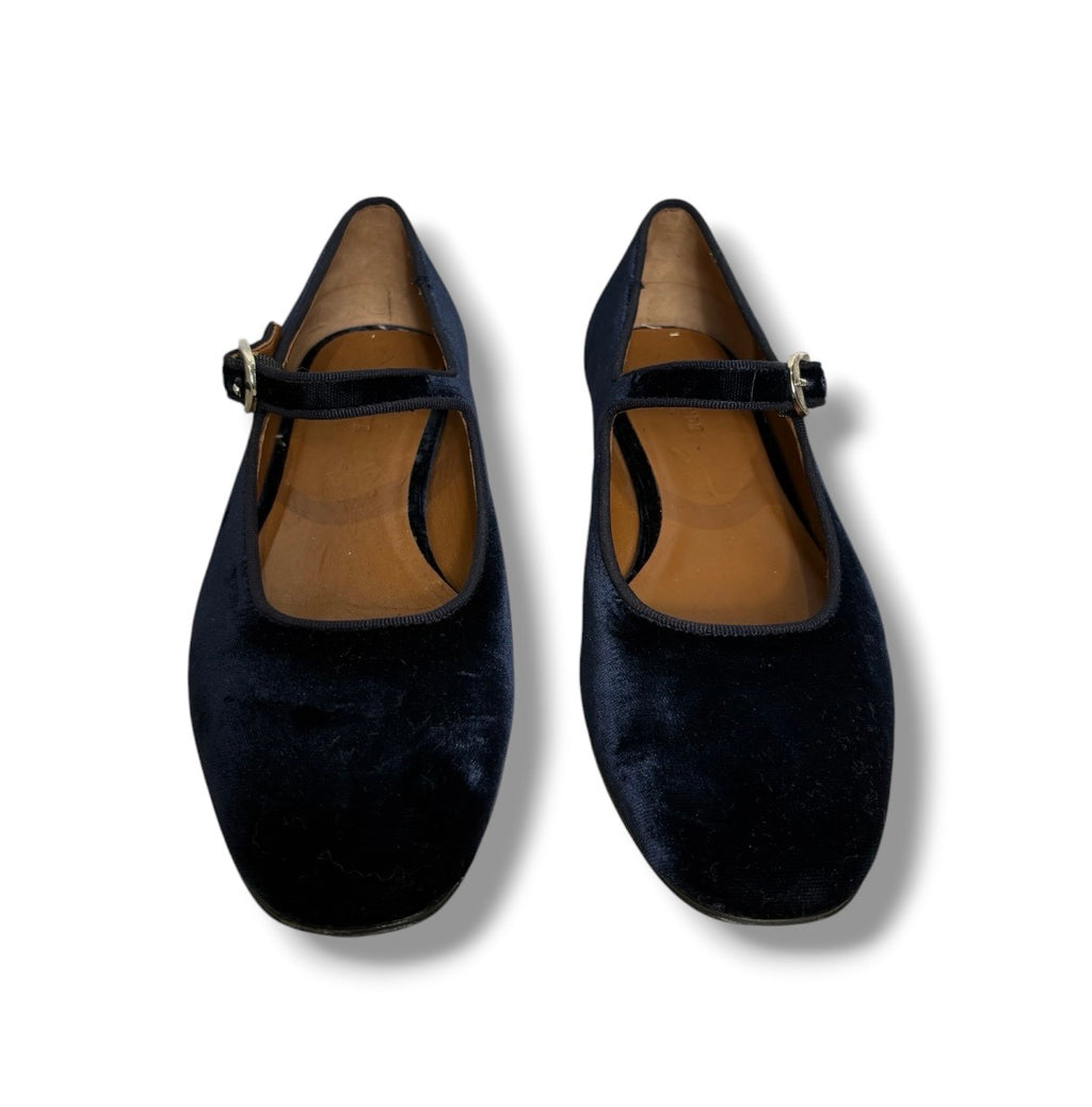 Le Monde Béryl Velvet Mary Jane Ballet Flat - Size 38 - Very Good Condition