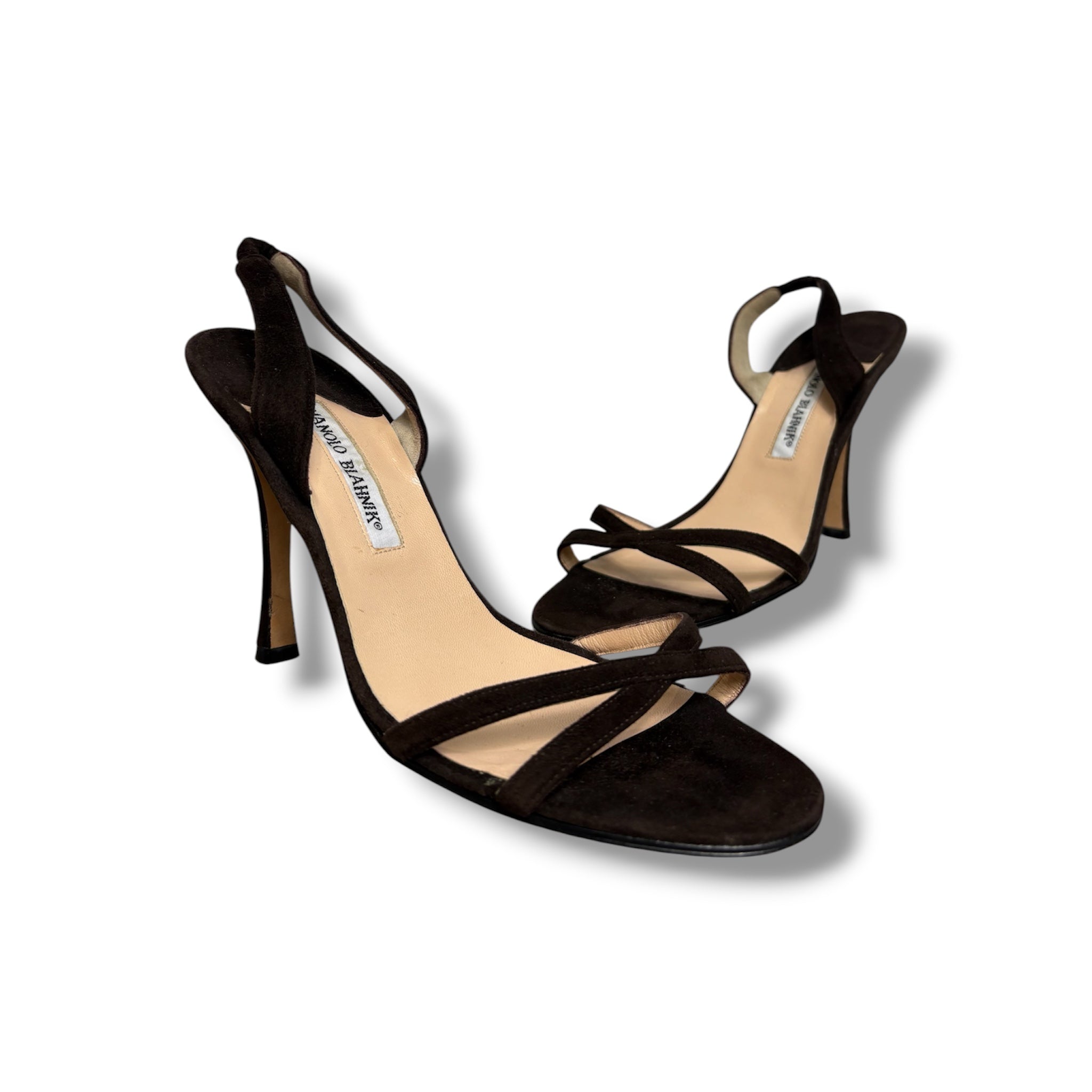 Manolo Blahnik Callasli Suede Sandal - Size 39 - Very Good Condition