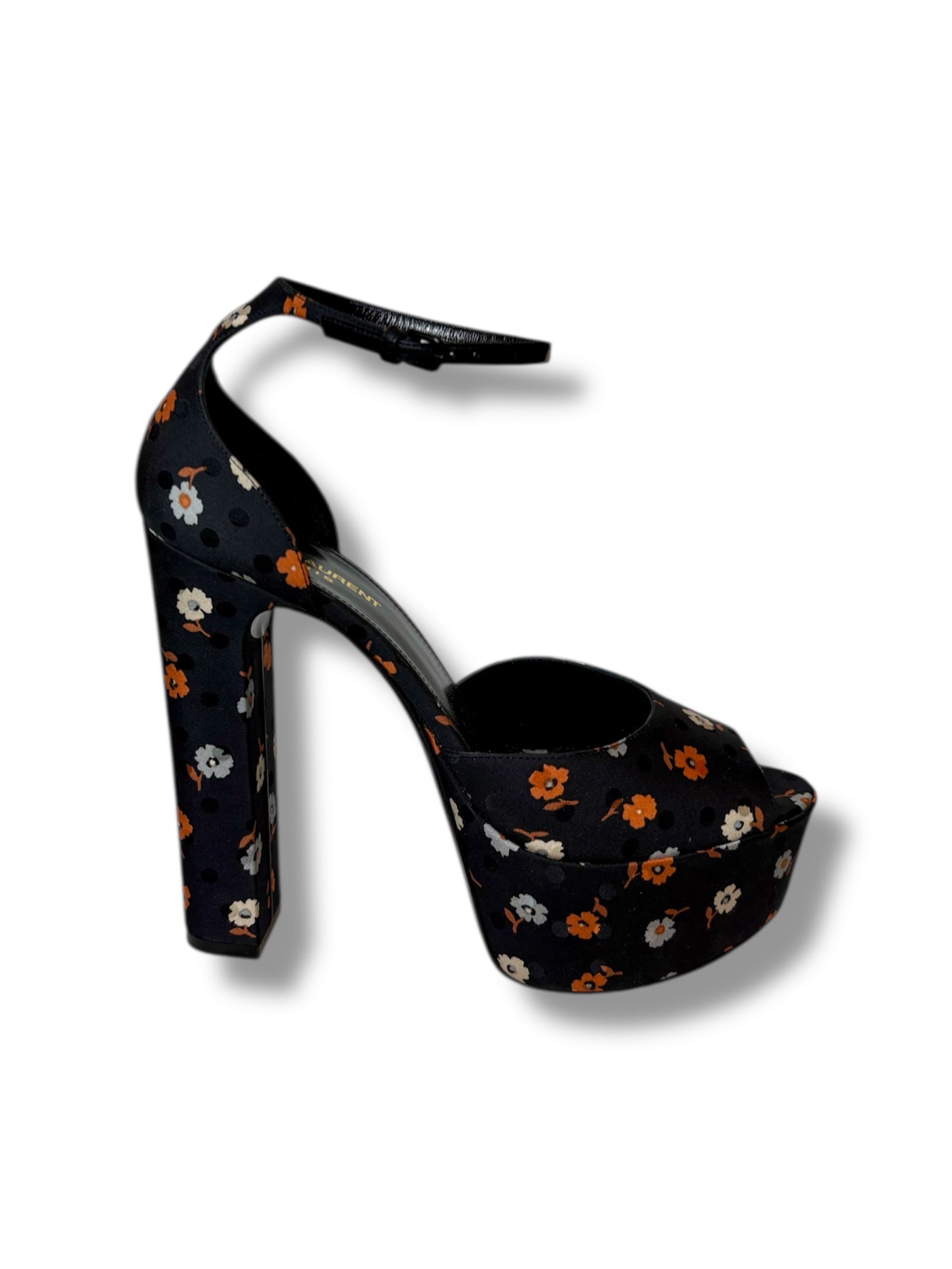 Saint Laurent Satin Jodie Platform Sandals - Size 40 - Excellent Condition