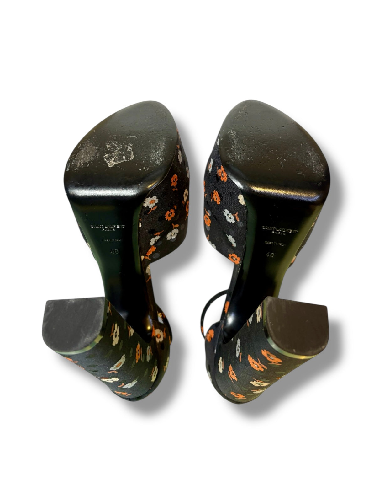 Saint Laurent Satin Jodie Platform Sandals - Size 40 - Excellent Condition