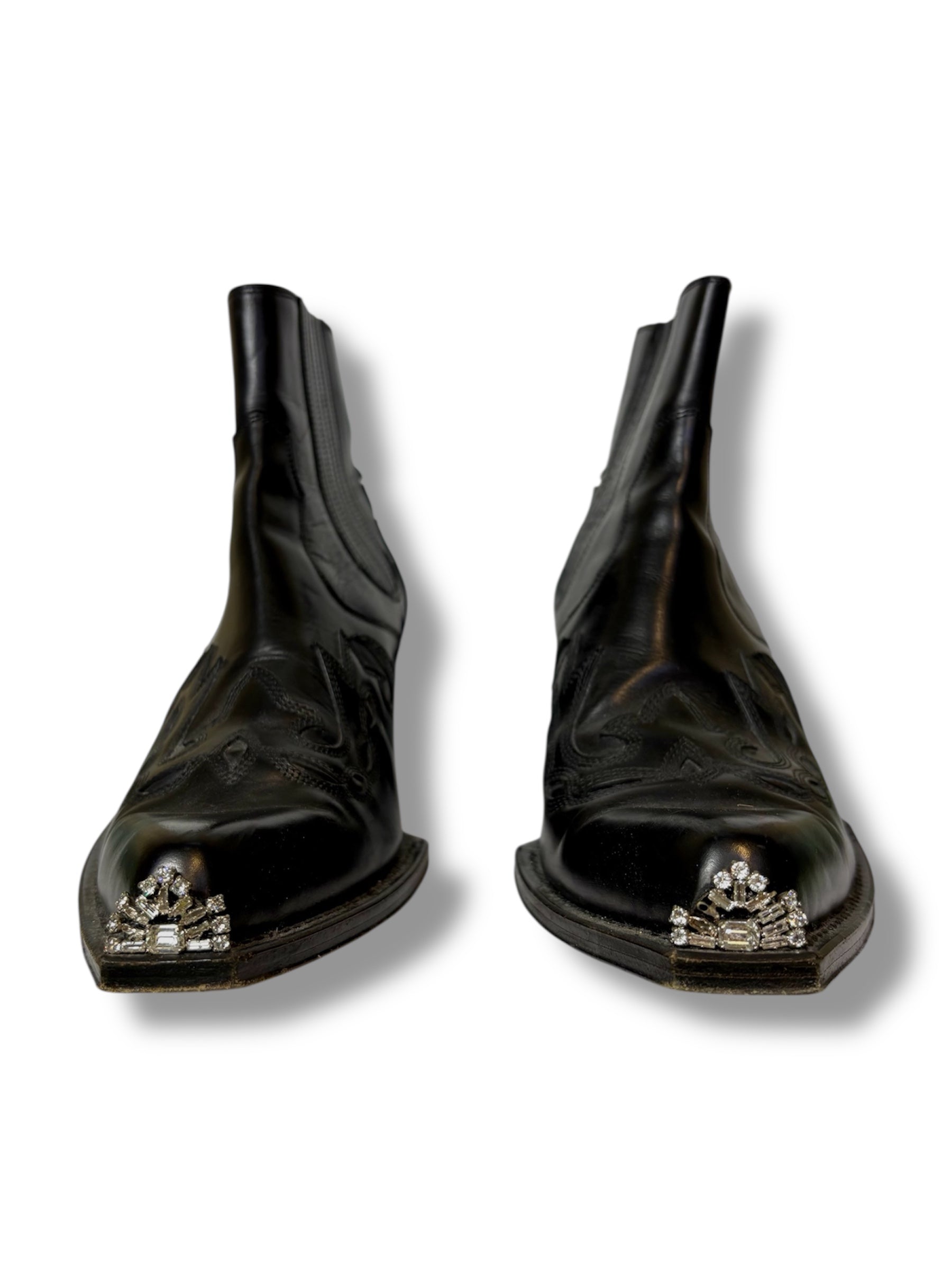 Calvin Klein 205W39NYC Western Boots with Crystal Details - Size 41