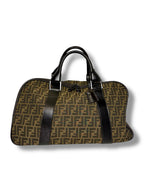 Vintage Fendi Zucca Canvas and Leather Travel Bag - Excellent Condition