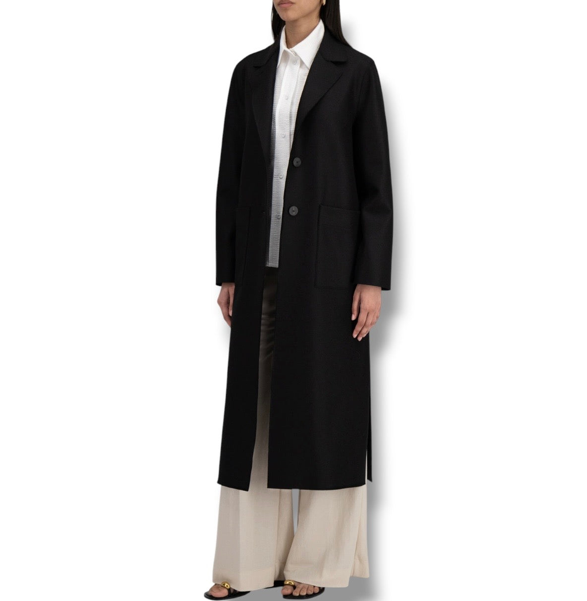 Harris Wharf Long Boxy Coat - Size 10 - Very Good Condition