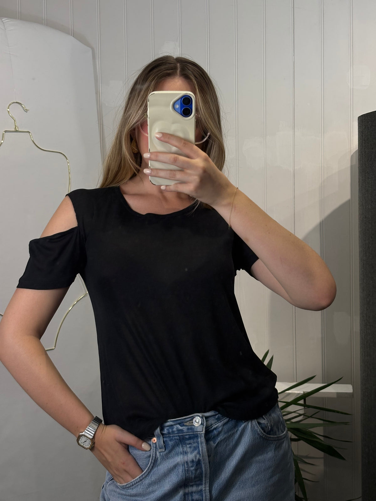 Saint Laurent Cold Shoulder Tee - Size 36 - Good Condition