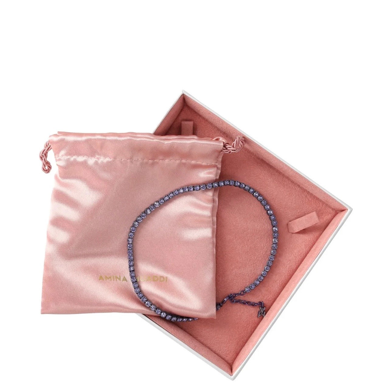 Amina Muaddi Tanzanite Tennis Necklace - Excellent Condition