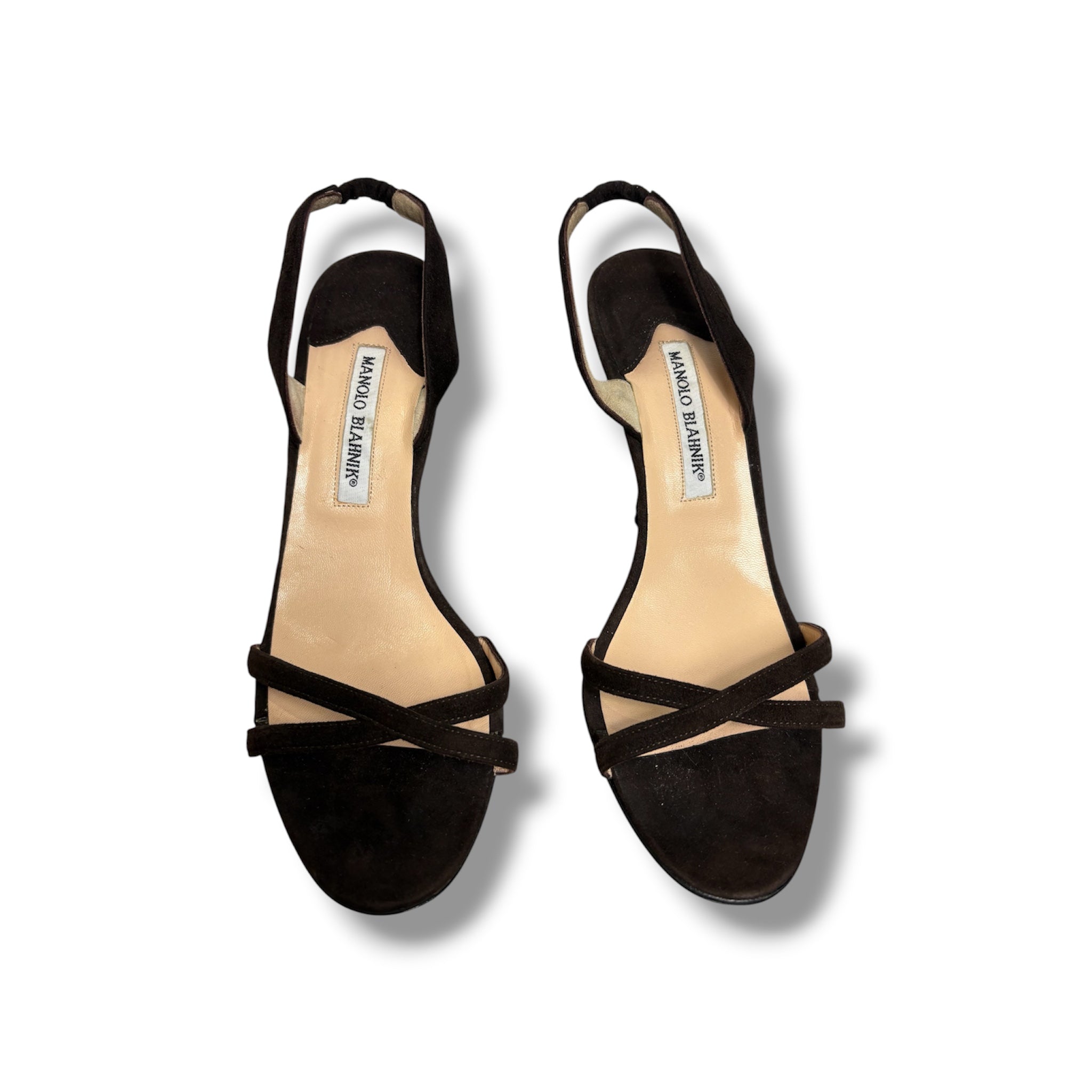 Manolo Blahnik Callasli Suede Sandal - Size 39 - Very Good Condition