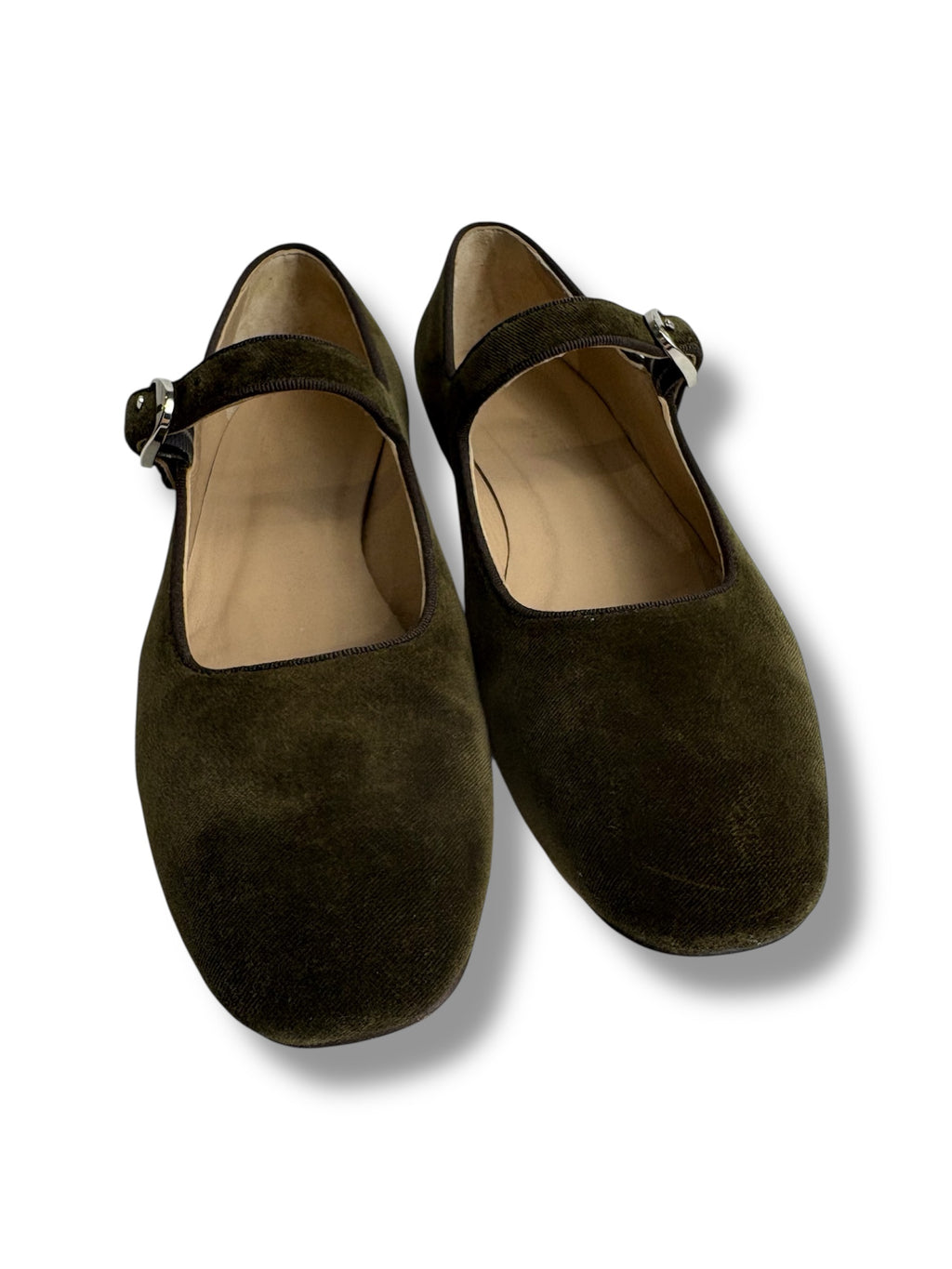 Le Monde Béryl Velvet Mary Jane Flat - Size 38 - Excellent Condition