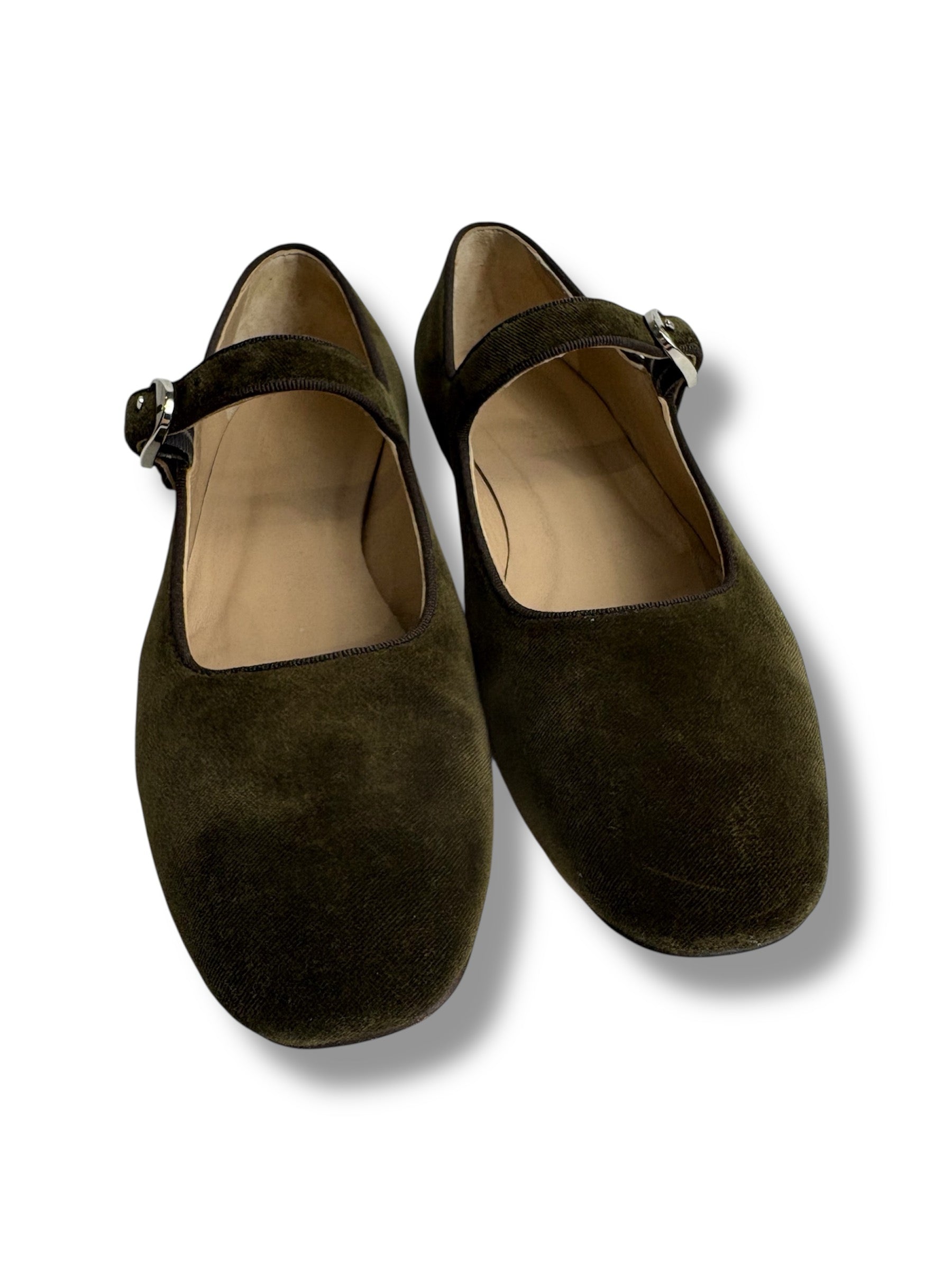 Le Monde Béryl Velvet Mary Jane Flat - Size 38 - Excellent Condition