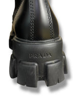 Prada Brushed Leather and Re-Nylon Monolith Boots - Size 7