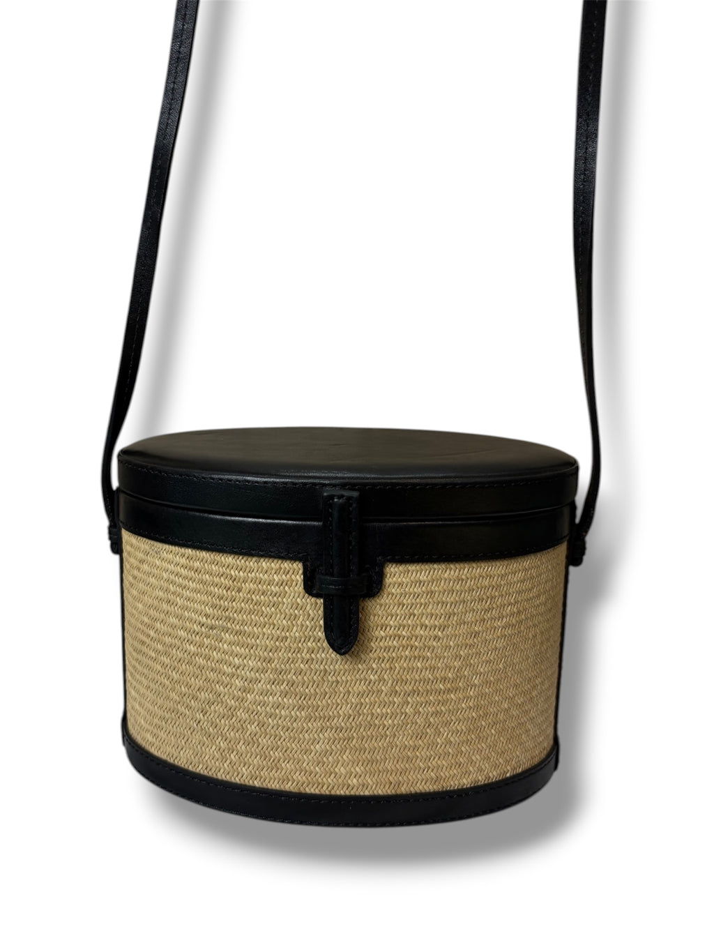 Hunting Season Raffia Oval Box Bag - Good Condition