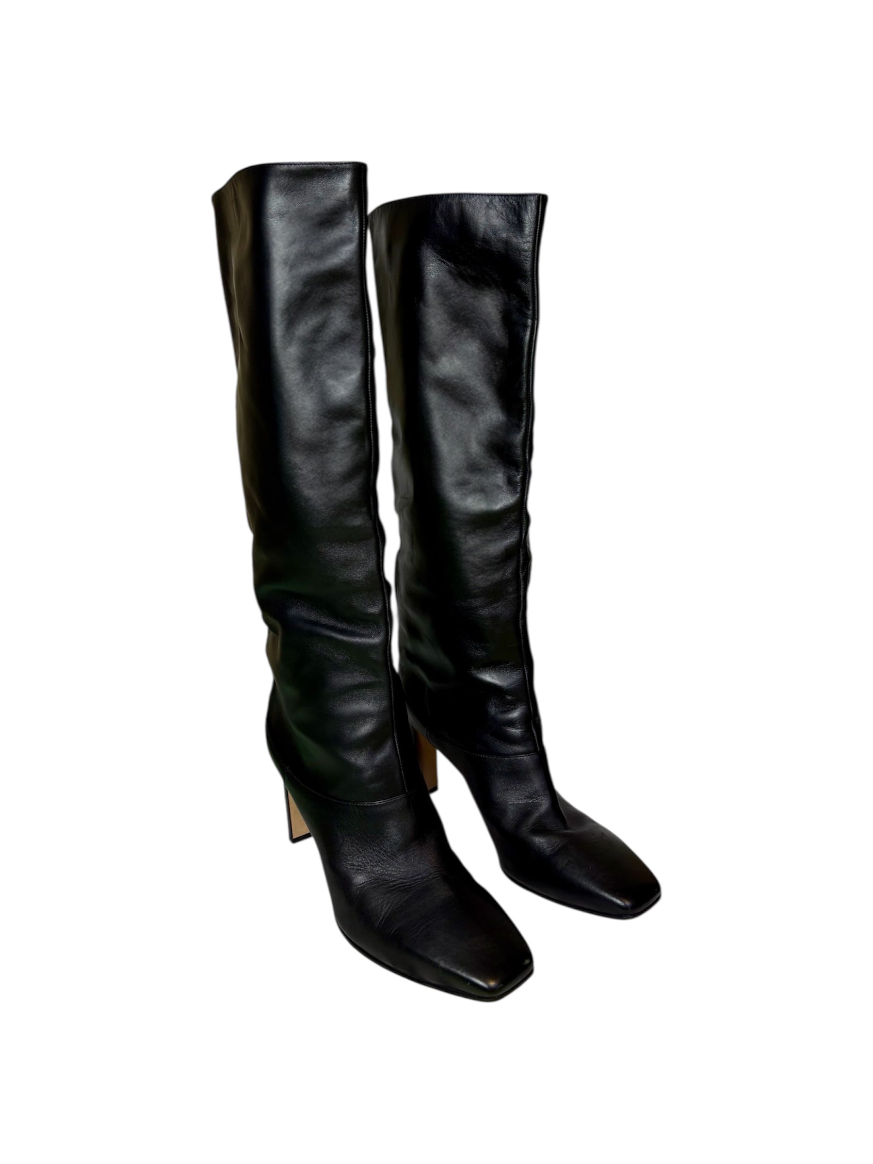 Jimmy Choo Leather Knee High Boots - Size 41 - Very Good Condition