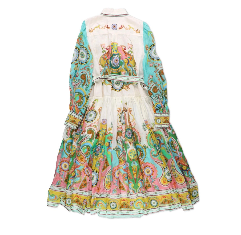 Alémais Pinball Printed Midi Dress - Size 8 - Very Good Condition