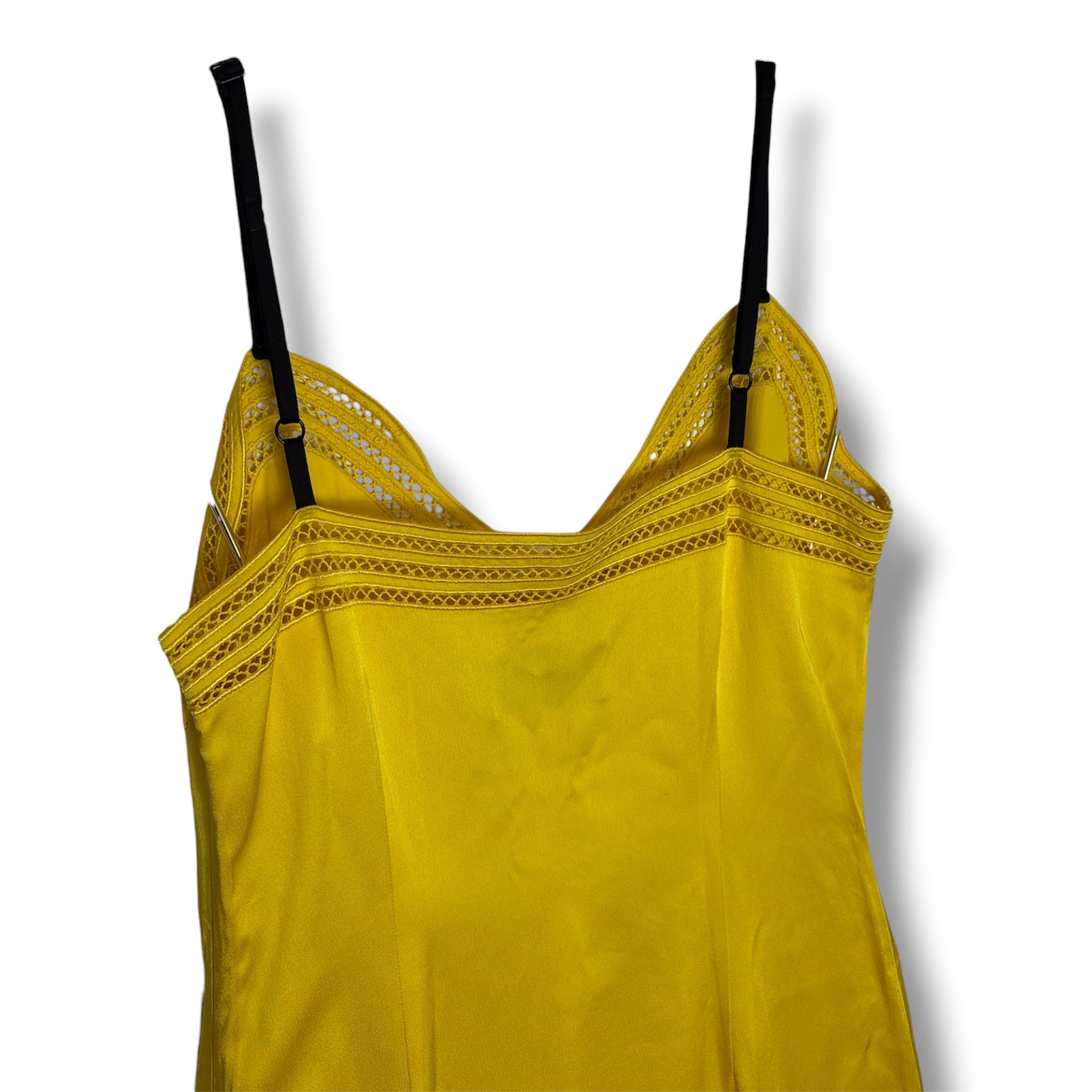 2016 Christopher Kane Yellow Slip Dress - Size 8 - Very Good Condition