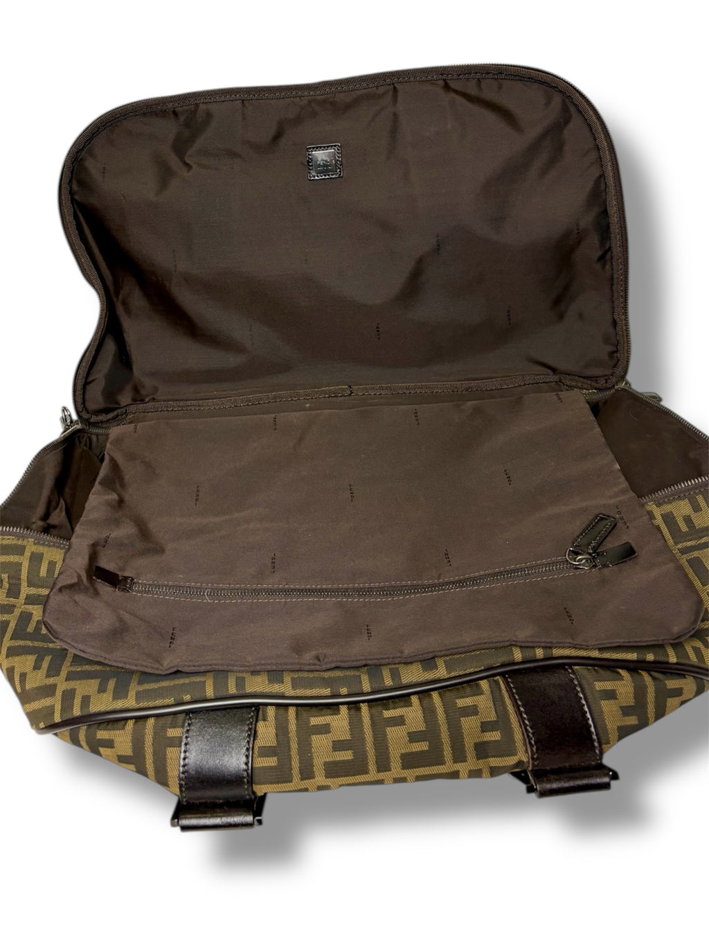Vintage Fendi Zucca Canvas and Leather Travel Bag - Excellent Condition