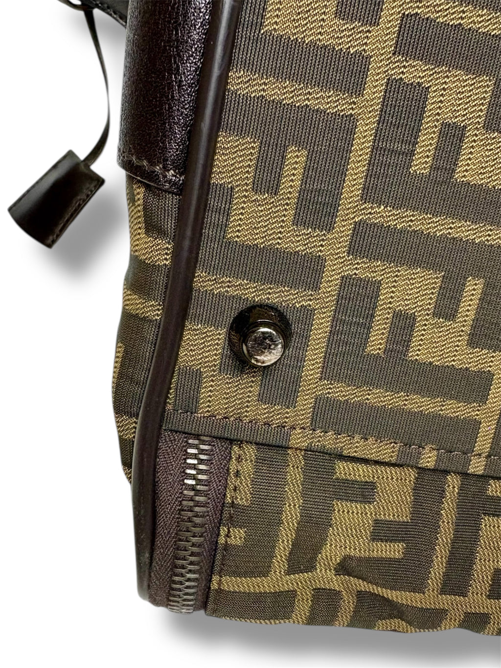 Vintage Fendi Zucca Canvas and Leather Travel Bag - Excellent Condition