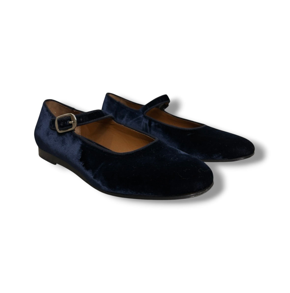 Le Monde Béryl Velvet Mary Jane Ballet Flat - Size 38 - Very Good Condition