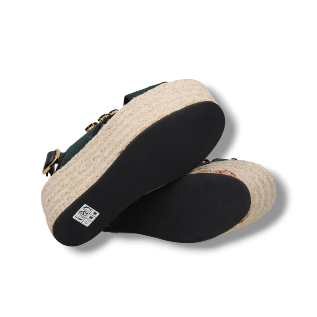 2018 Marni Embellished Espadrille Platform Sandals- Size 5 - Very Good Condition
