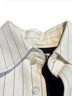 2022 Bottega Veneta Oversized Pinstripe Leather Shirt Dress - Size 38 - Brand New With Tags