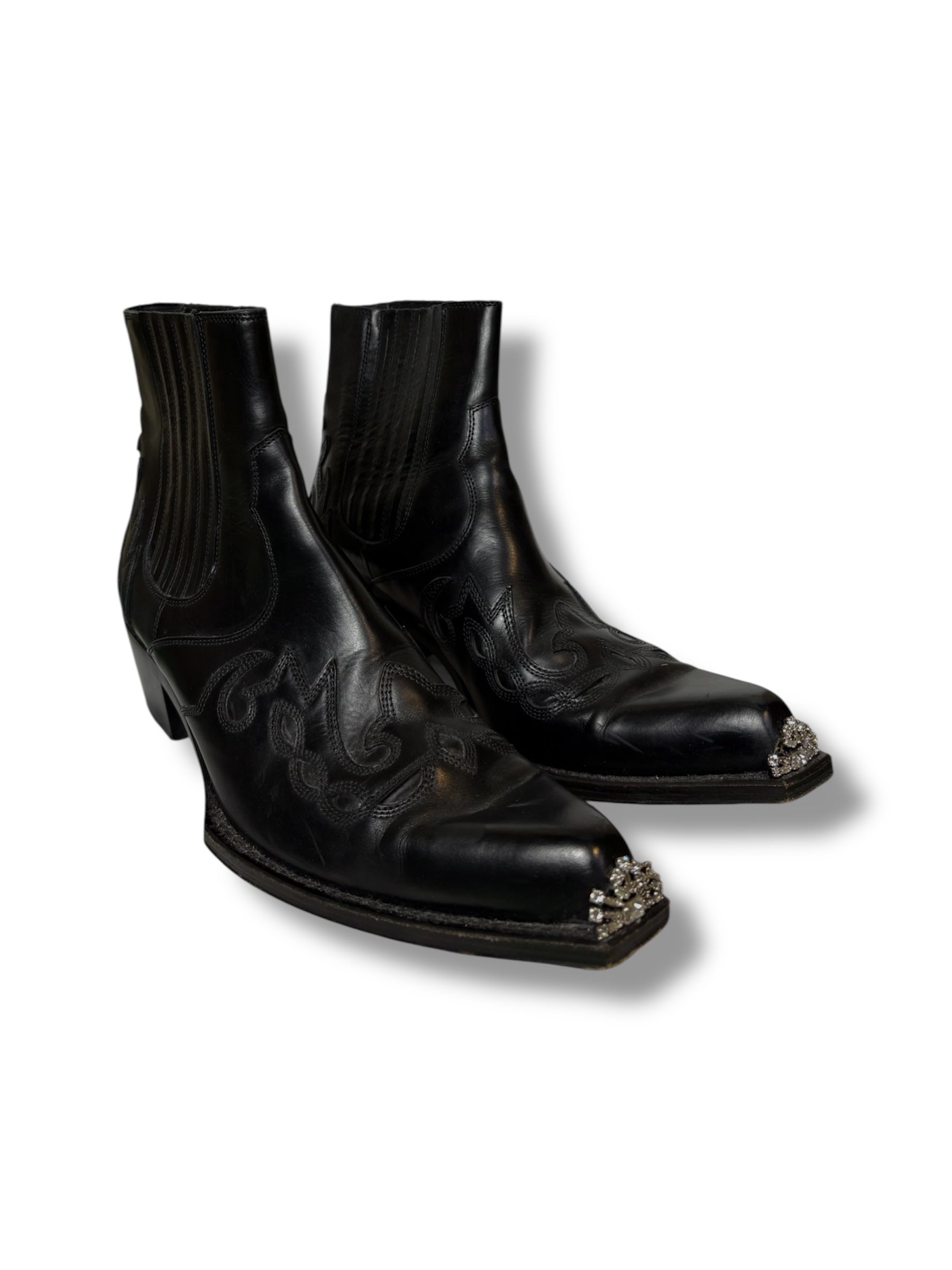 Calvin Klein 205W39NYC Western Boots with Crystal Details - Size 41