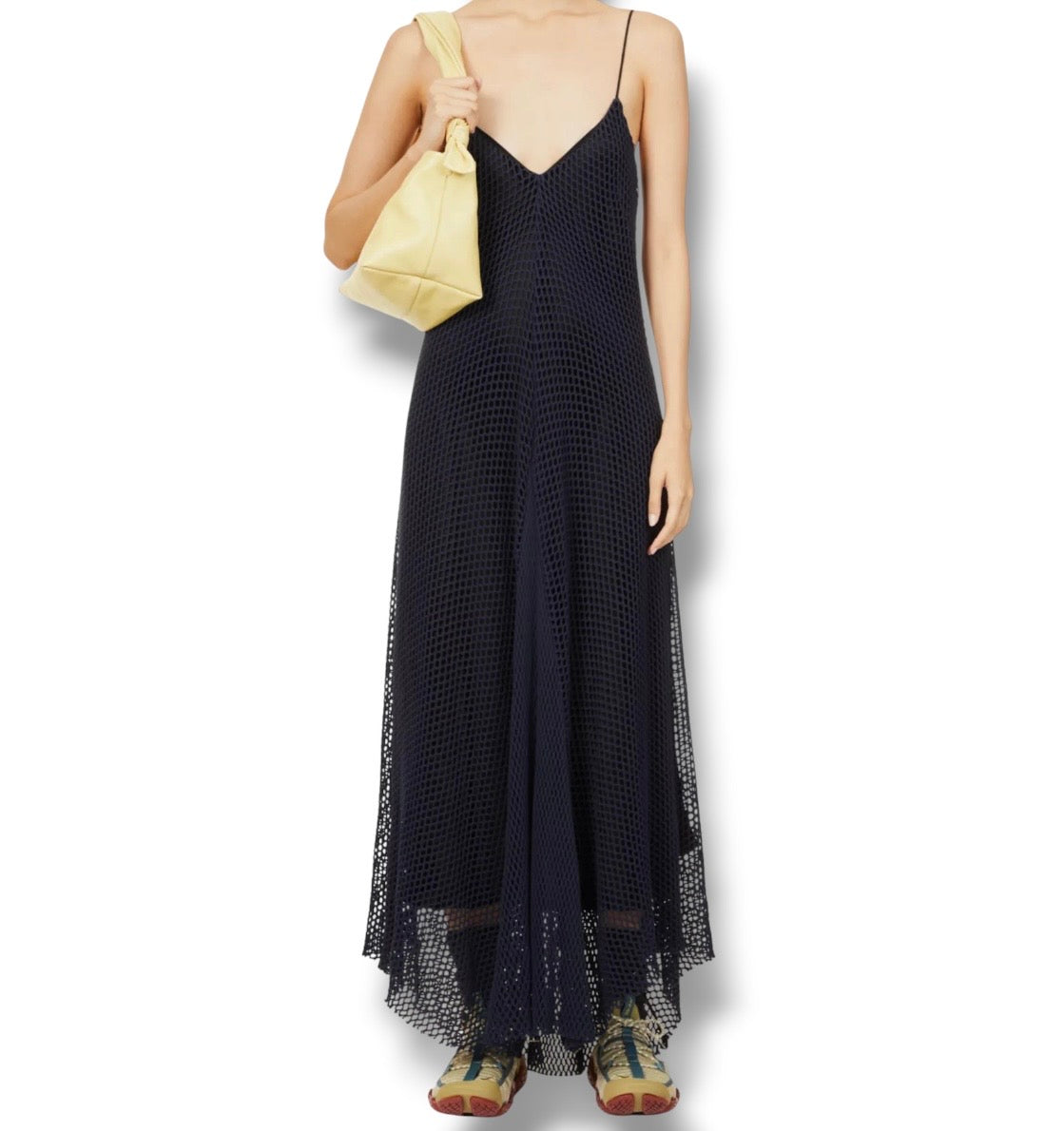 Song For The Mute V Neck Net Dress - Size 38 - Very Good Condition
