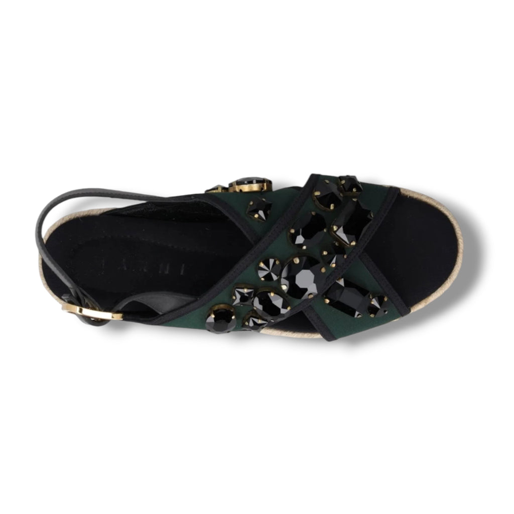 2018 Marni Embellished Espadrille Platform Sandals- Size 5 - Very Good Condition