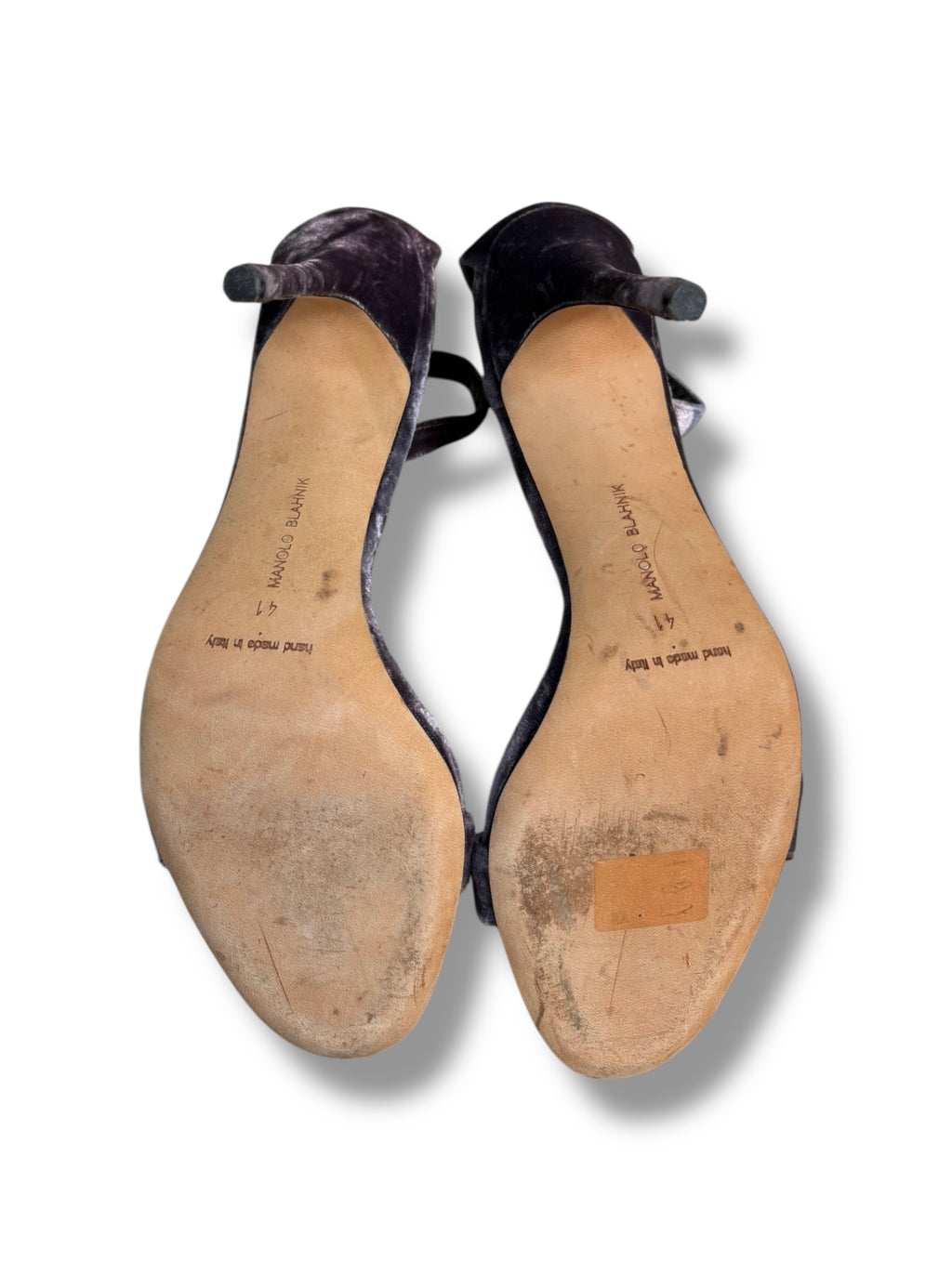 Manolo Blahnik Chaos Velvet Sandal - Size 41