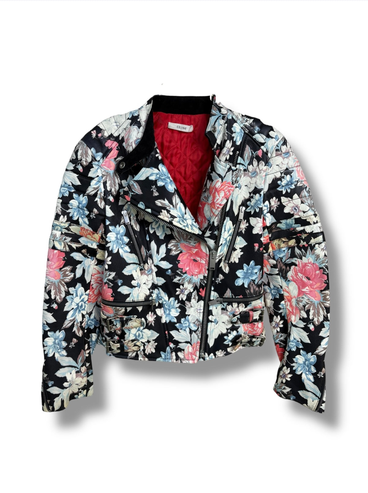 2012 Céline Floral Printed Leather Jacket