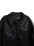 Mint Velvet Faux Leather Shirt - Size 18 - Excellent Condition
