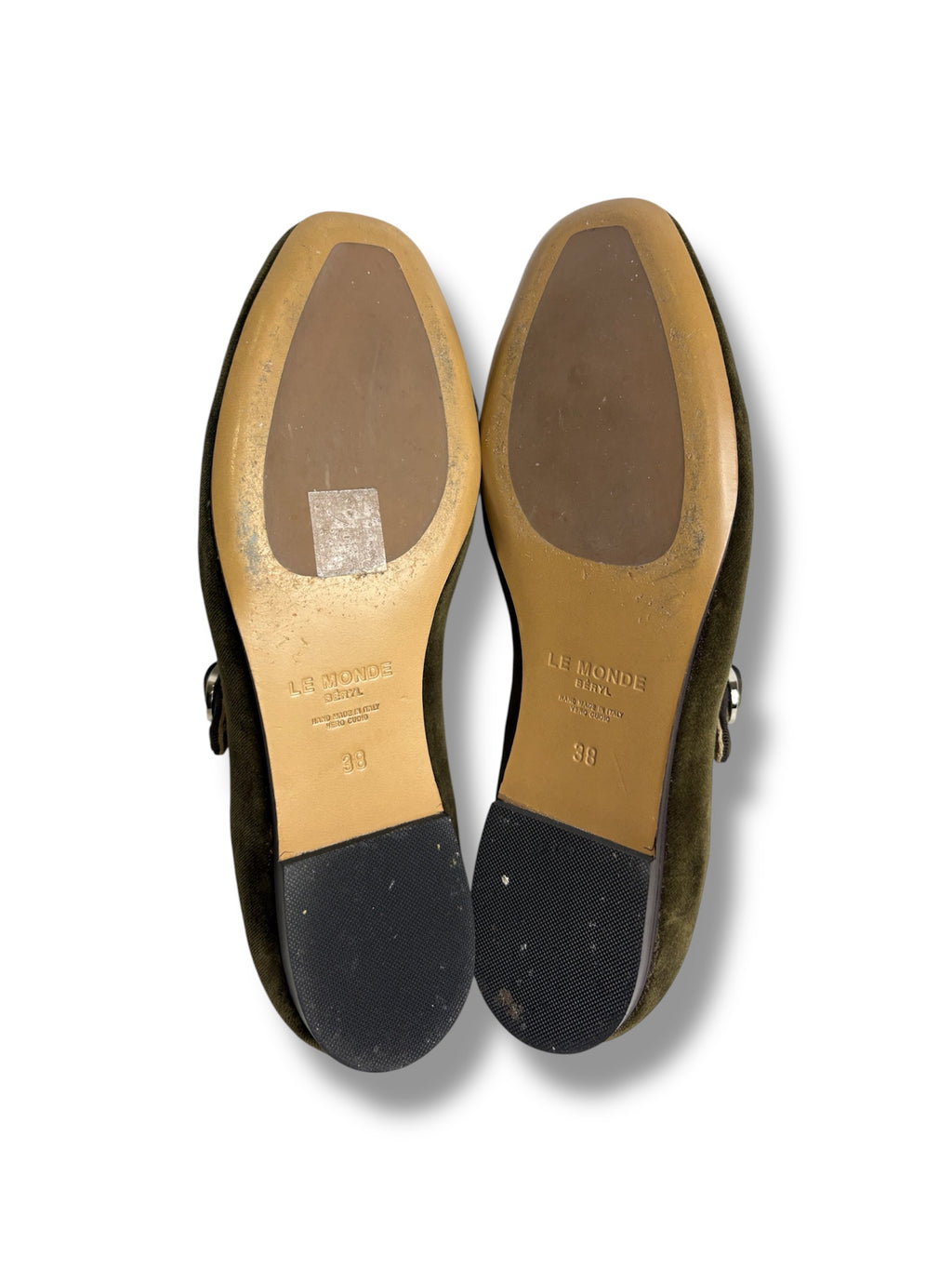 Le Monde Béryl Velvet Mary Jane Flat - Size 38 - Excellent Condition