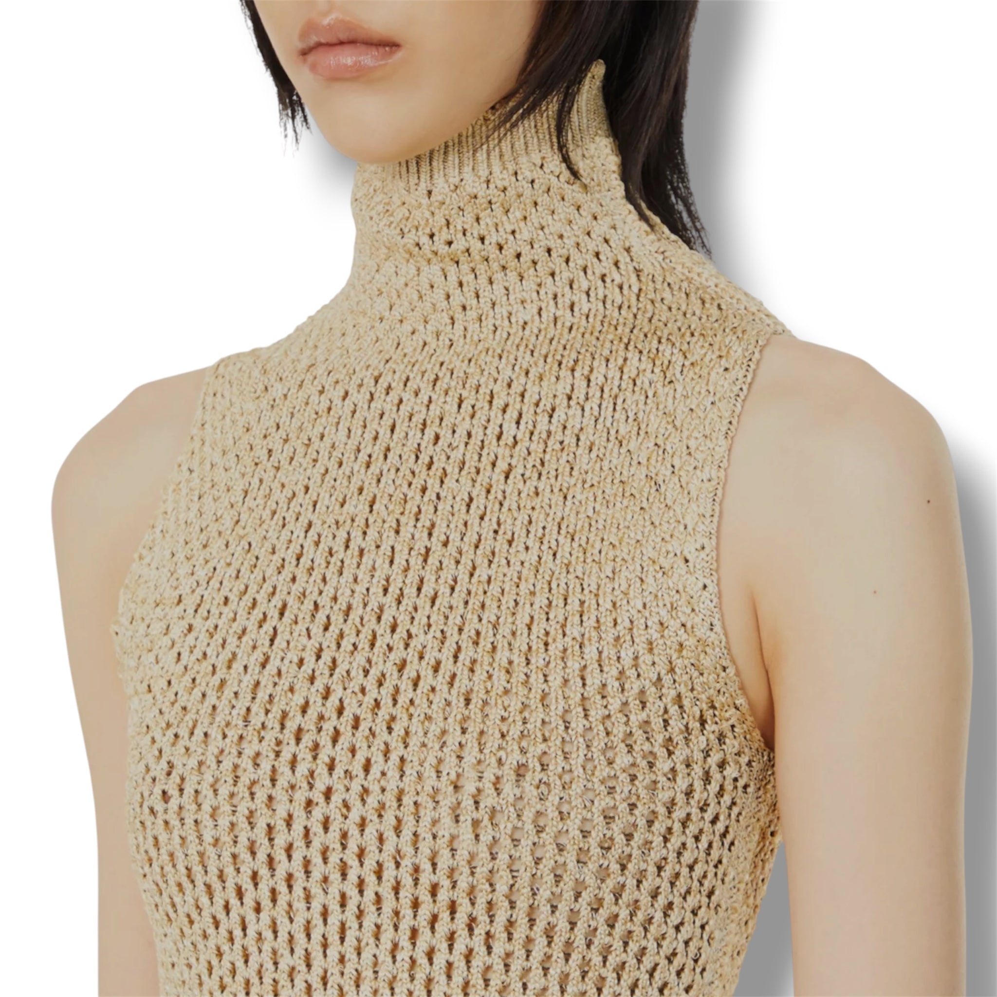 Isa Boulder Open Knit Metallic Midi Dress - Size L - Very Good Condition