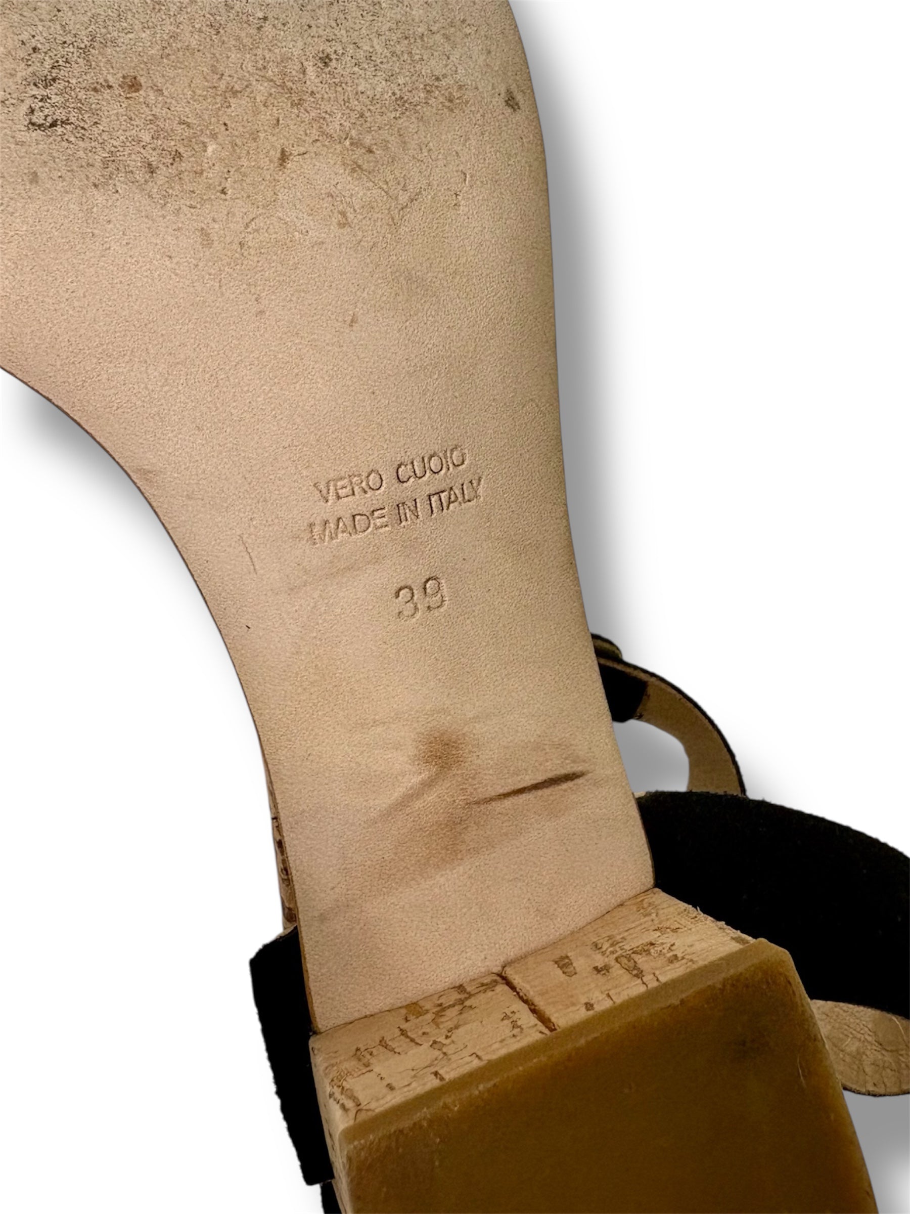 ATP Atelier 'Carmen' Cork & Suede Sandal - Size 39 - Excellent Condition