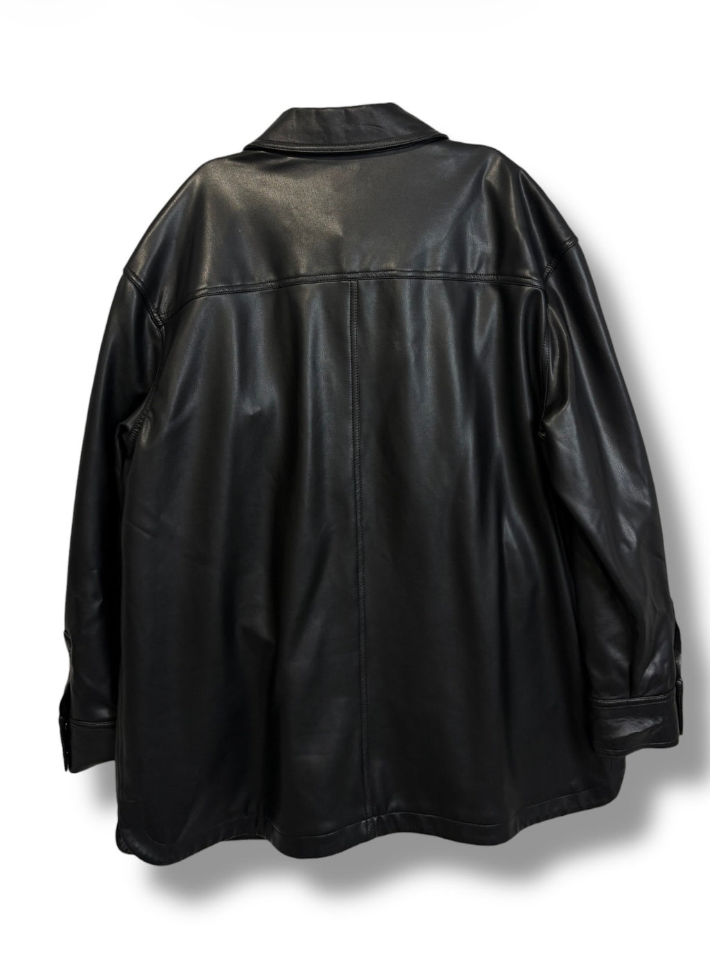 Mint Velvet Faux Leather Shirt - Size 18 - Excellent Condition
