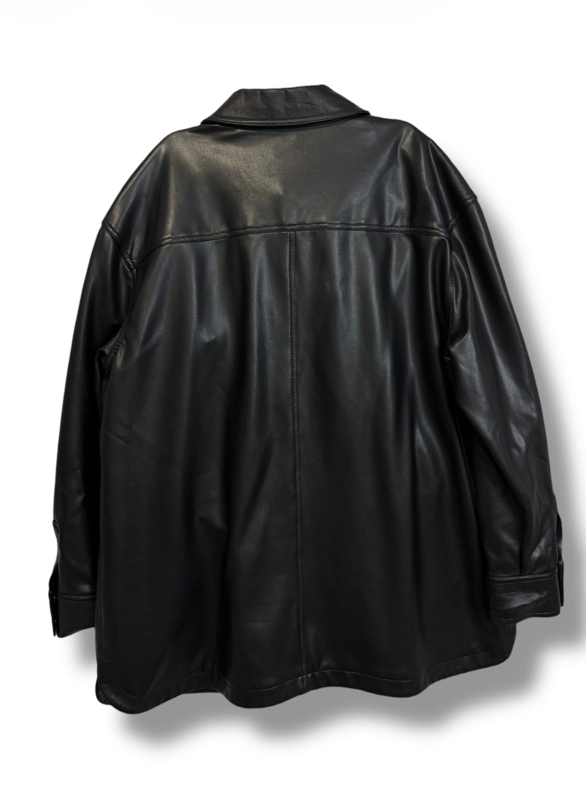 Mint Velvet Faux Leather Shirt - Size 18 - Excellent Condition