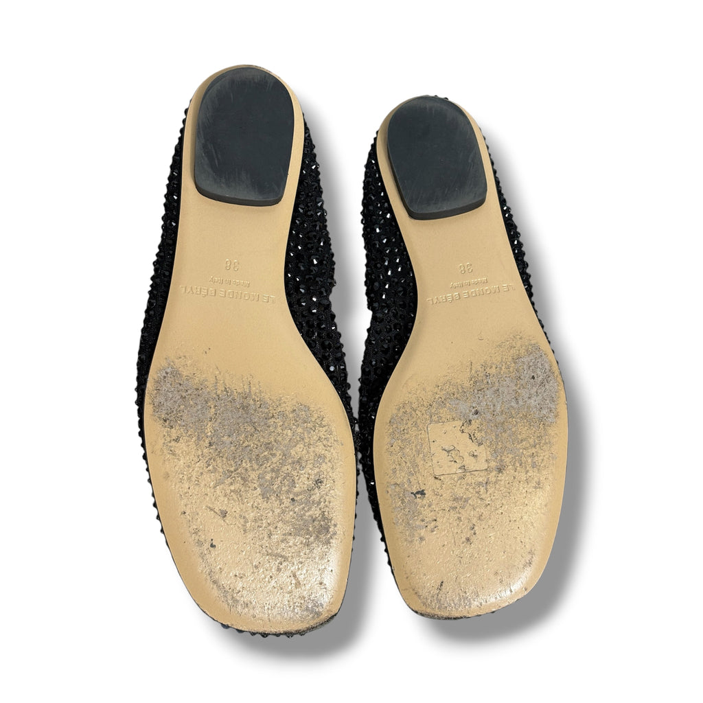 Le Monde Béryl Crystal 'Mica' Flats - Size 38 - Very Good Condition