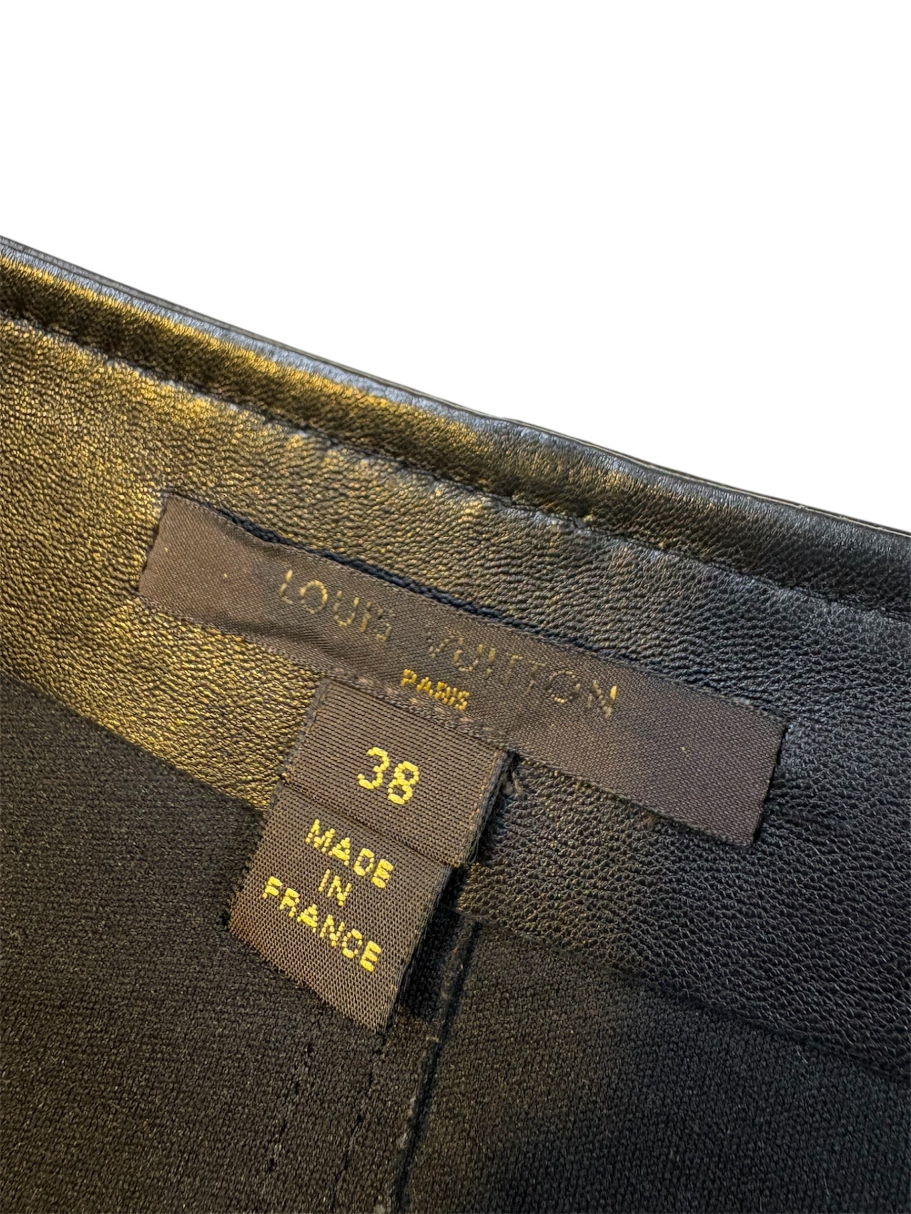 Louis Vuitton Leather Mini Skirt - Size 38 - Excellent Condition