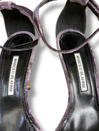 Manolo Blahnik Chaos Velvet Sandal - Size 41