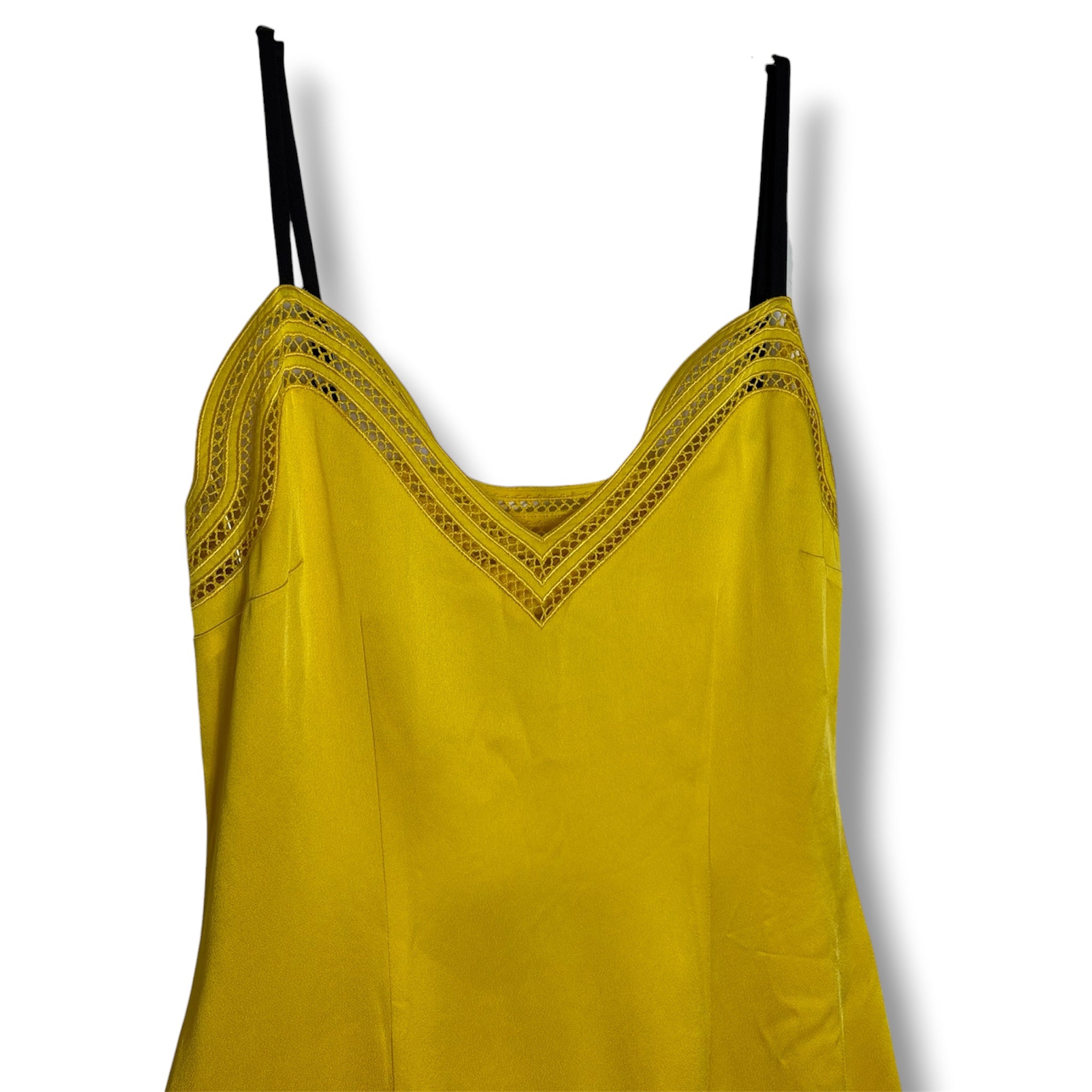 2016 Christopher Kane Yellow Slip Dress - Size 8 - Very Good Condition