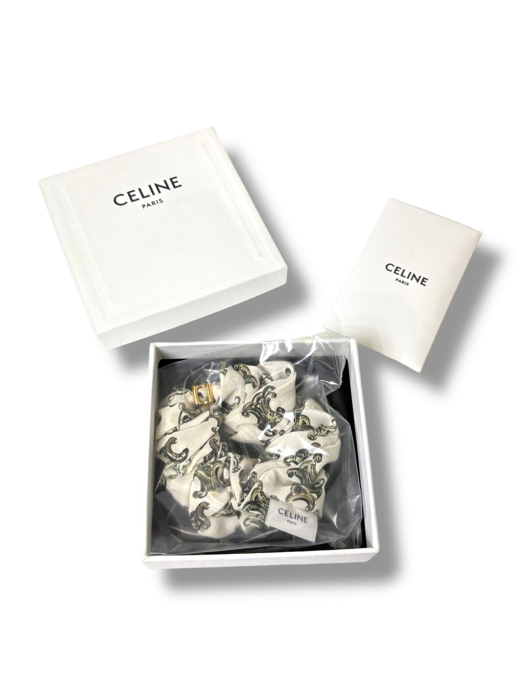 Celine Silk Triomphe Scrunchie