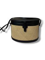 Hunting Season Raffia Oval Box Bag - Good Condition