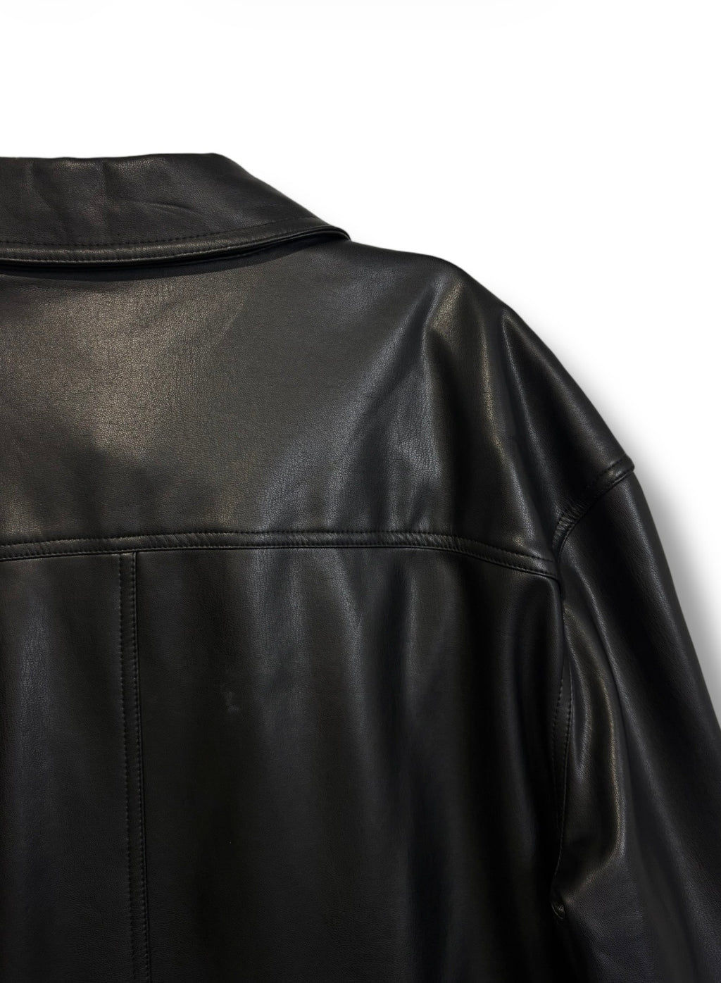 Mint Velvet Faux Leather Shirt - Size 18 - Excellent Condition