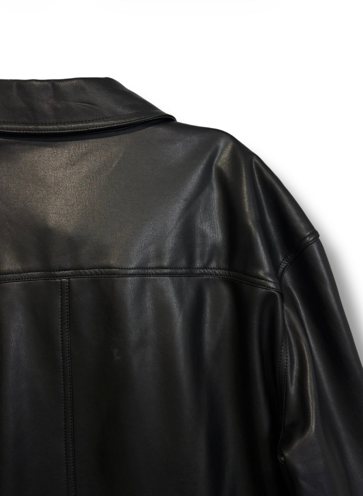 Mint Velvet Faux Leather Shirt - Size 18 - Excellent Condition