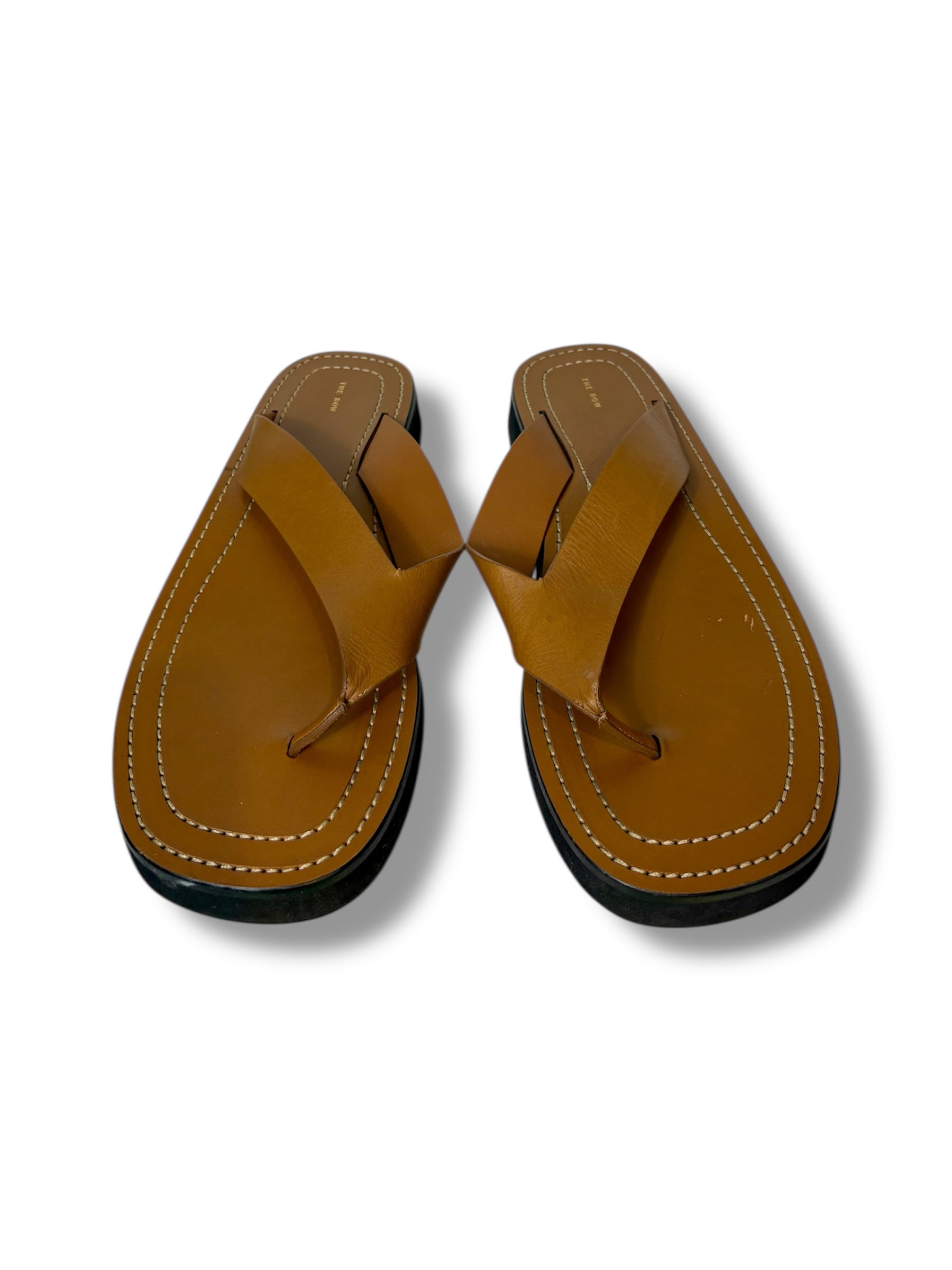 The Row Ginza Leather Platform Flip Flops - Size 41 - Excellent Condition