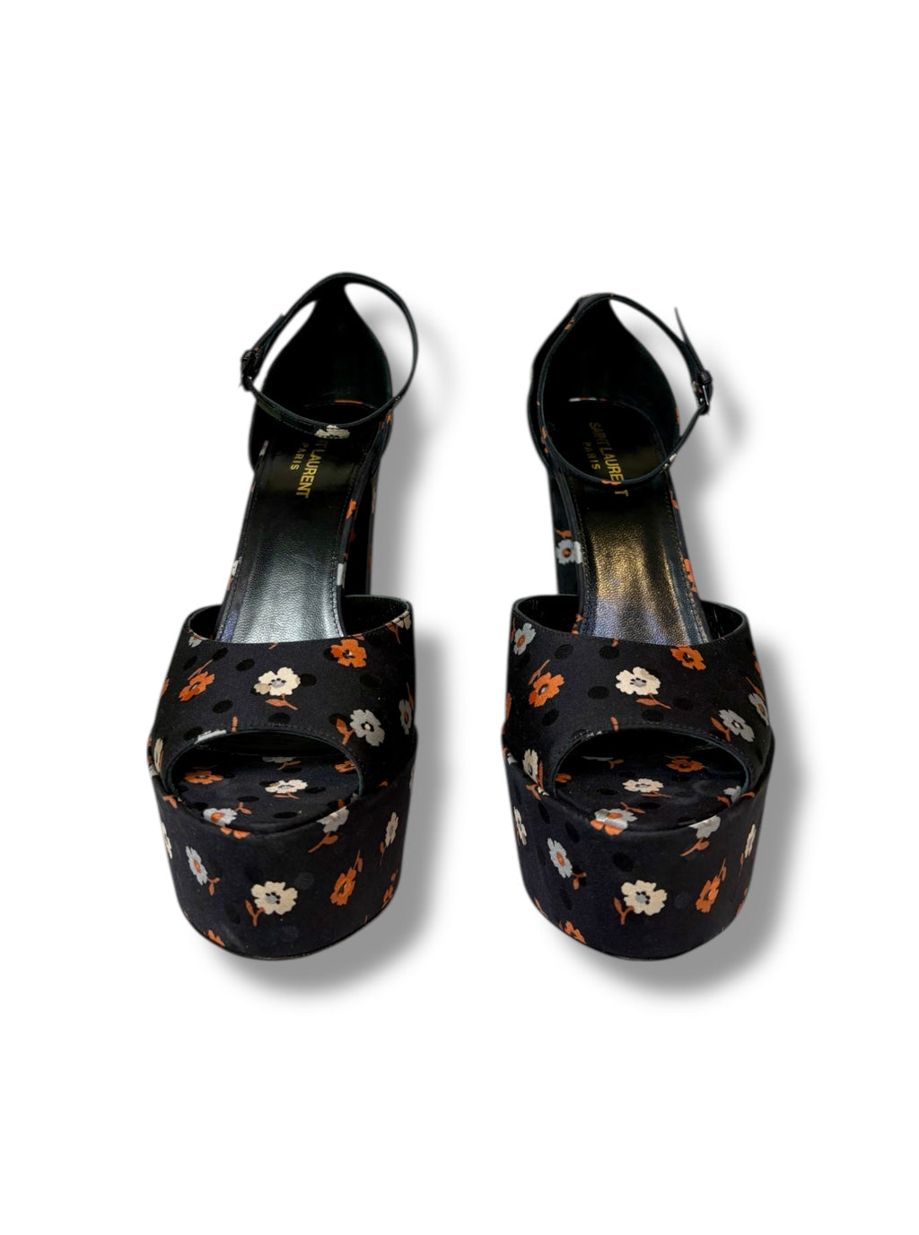 Saint Laurent Satin Jodie Platform Sandals - Size 40 - Excellent Condition