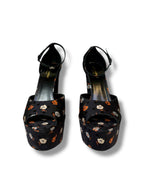 Saint Laurent Satin Jodie Platform Sandals - Size 40 - Excellent Condition