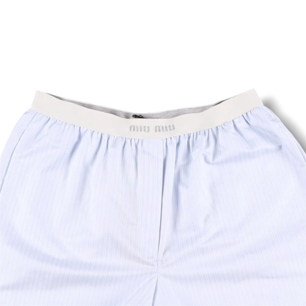Miu Miu Stripe Boxer Style Shorts - Size M - Brand New With Tags