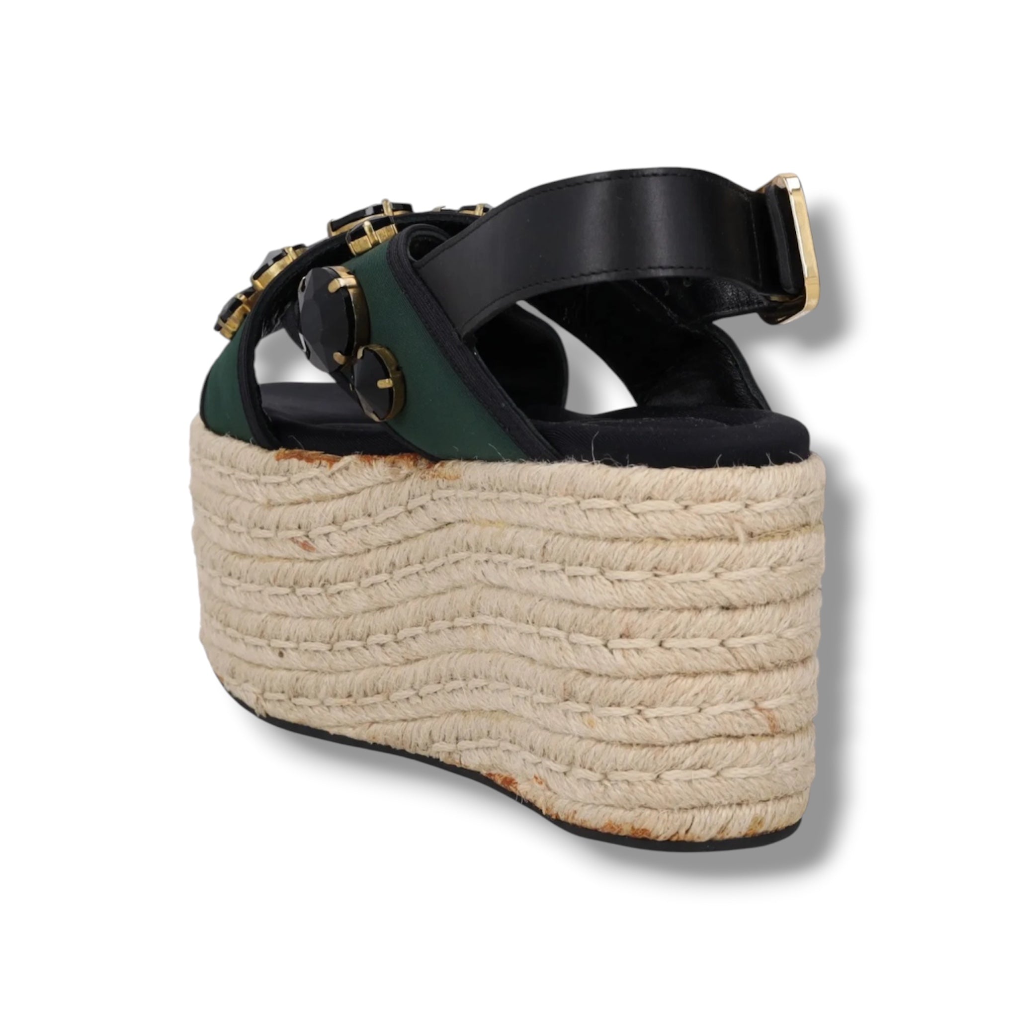 2018 Marni Embellished Espadrille Platform Sandals- Size 5 - Very Good Condition