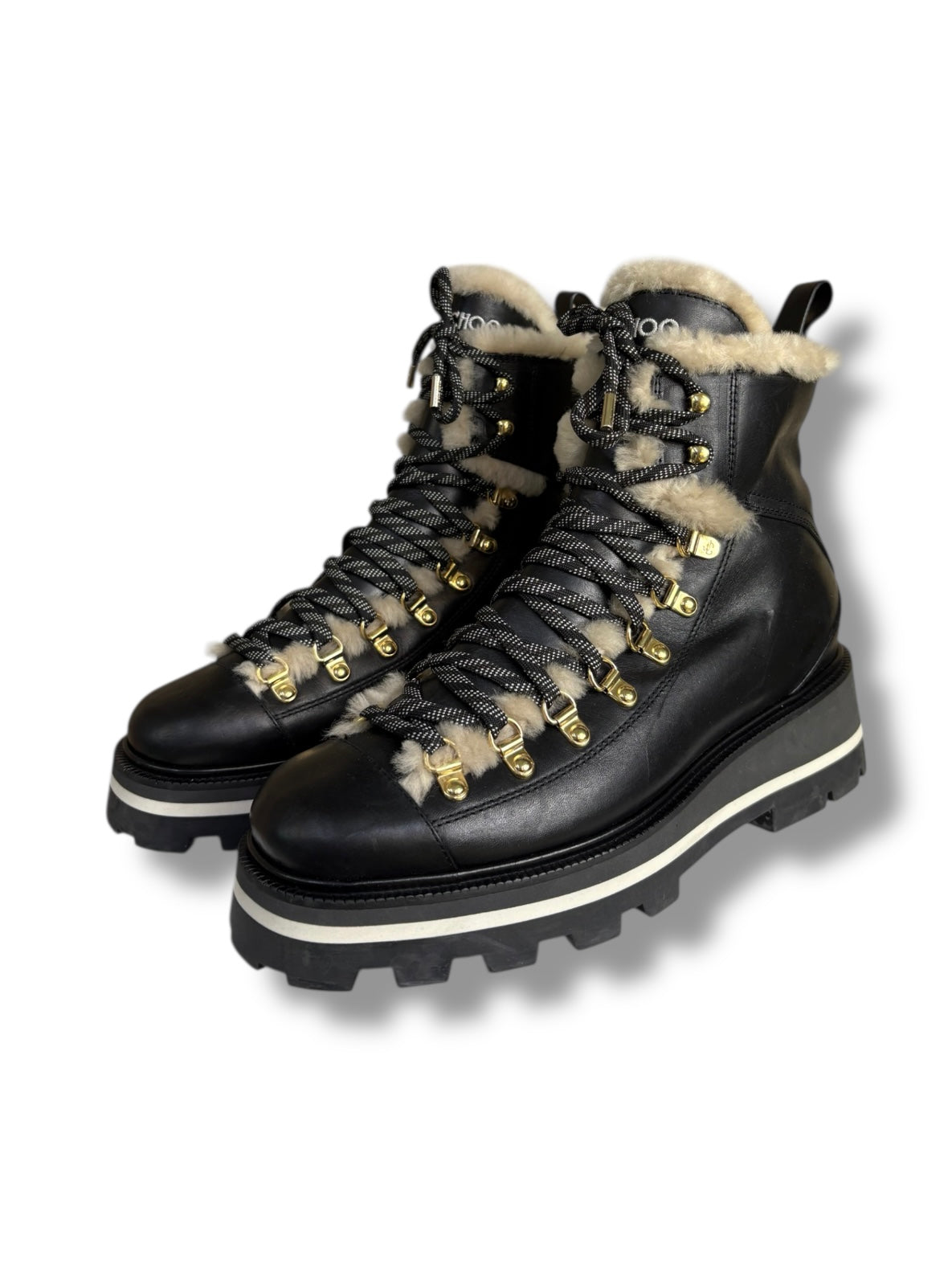 2023 Jimmy Choo Shearling Lined 'Chike' Hiking Boots - Size 41