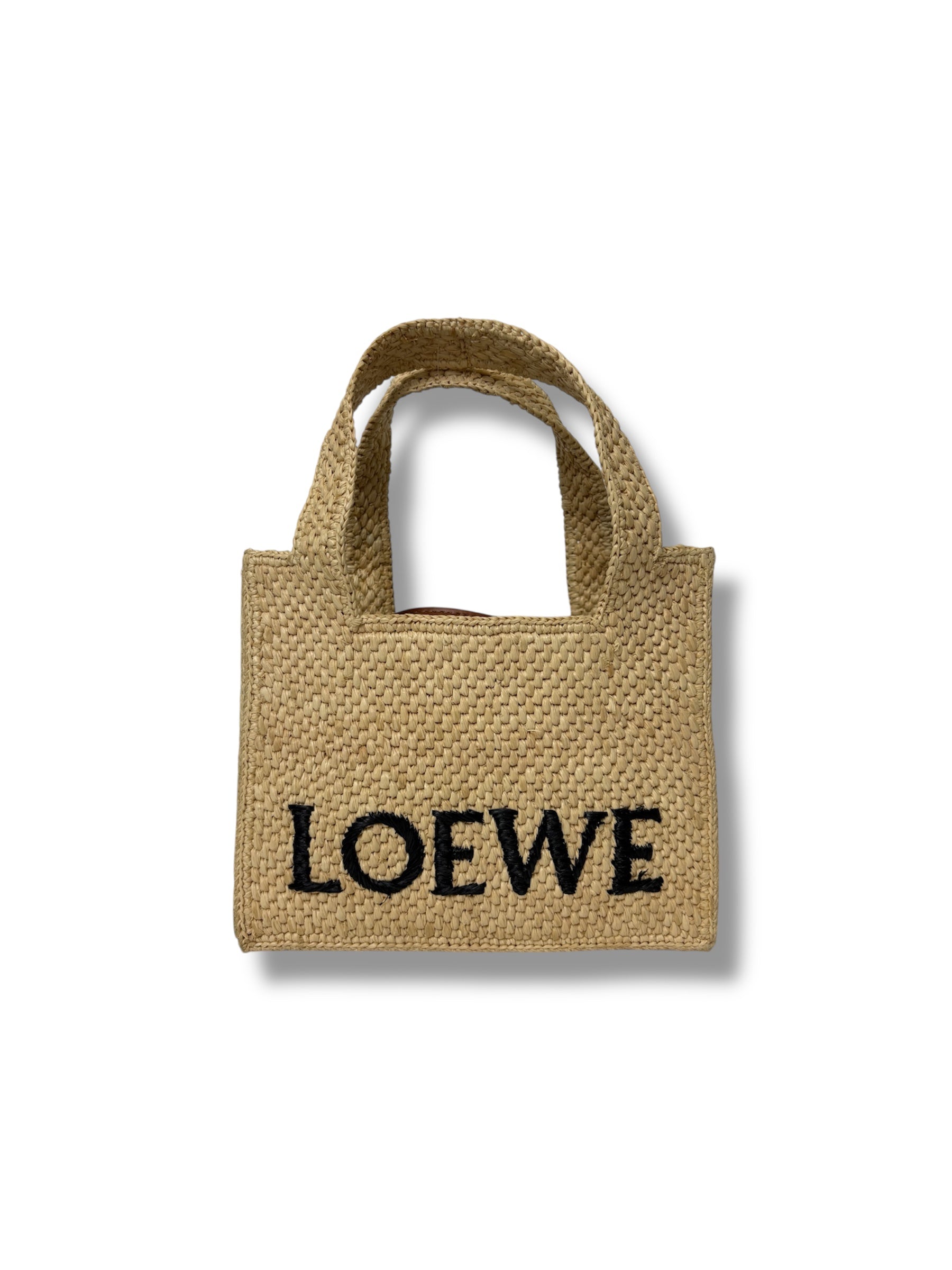 Loewe Mini Raffia Font Tote