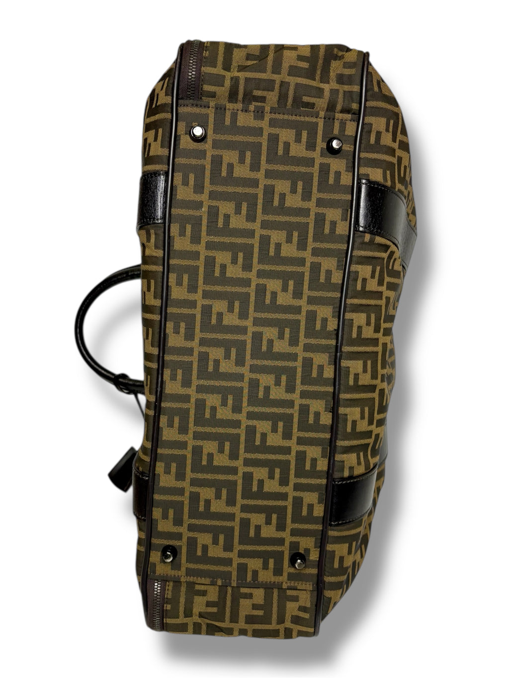 Vintage Fendi Zucca Canvas and Leather Travel Bag - Excellent Condition